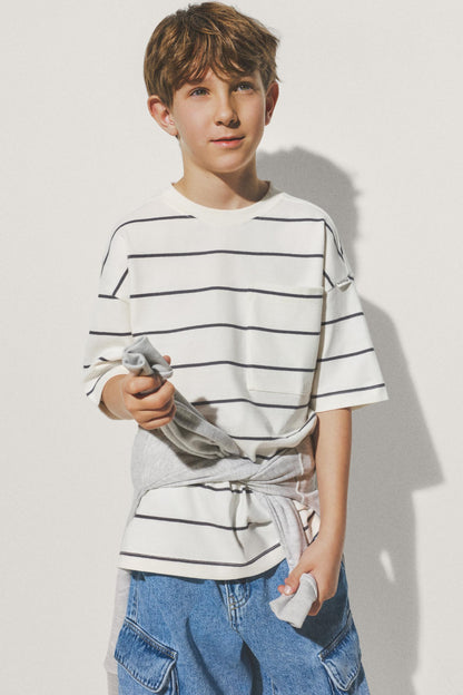 Striped heavy jersey T-shirt