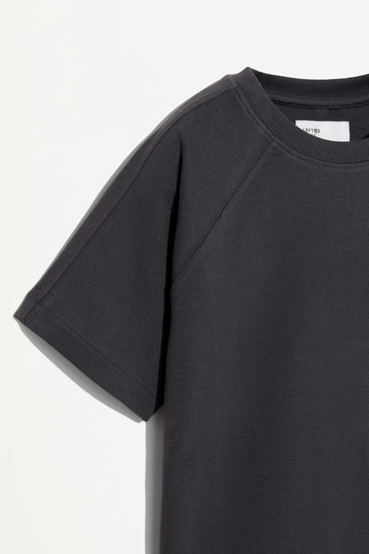 Interlock T-shirt with rubberised slogan
