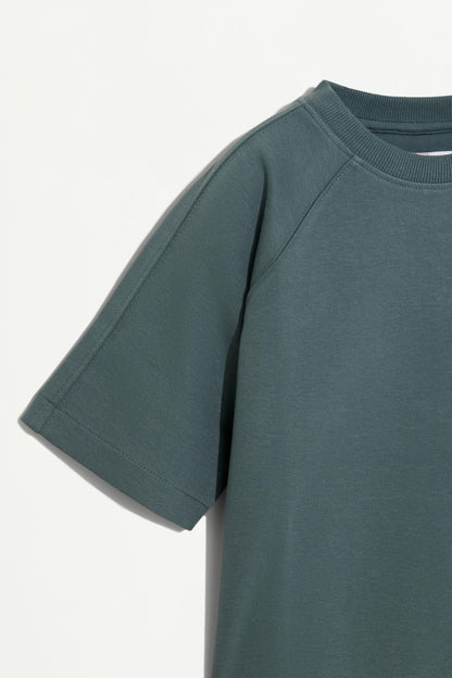 Interlock T-shirt with rubberised slogan
