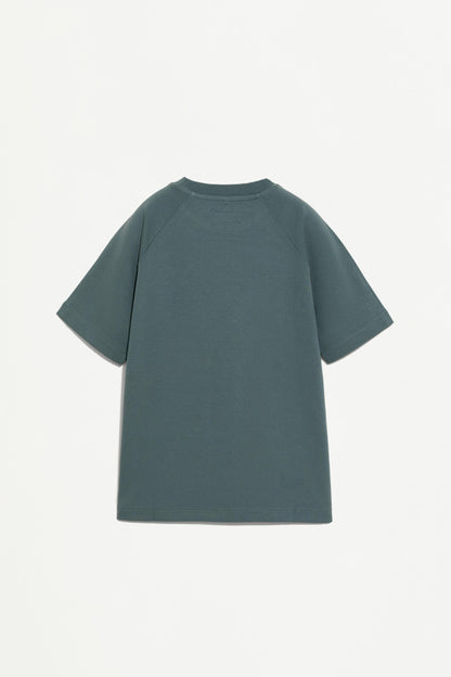 Interlock T-shirt with rubberised slogan