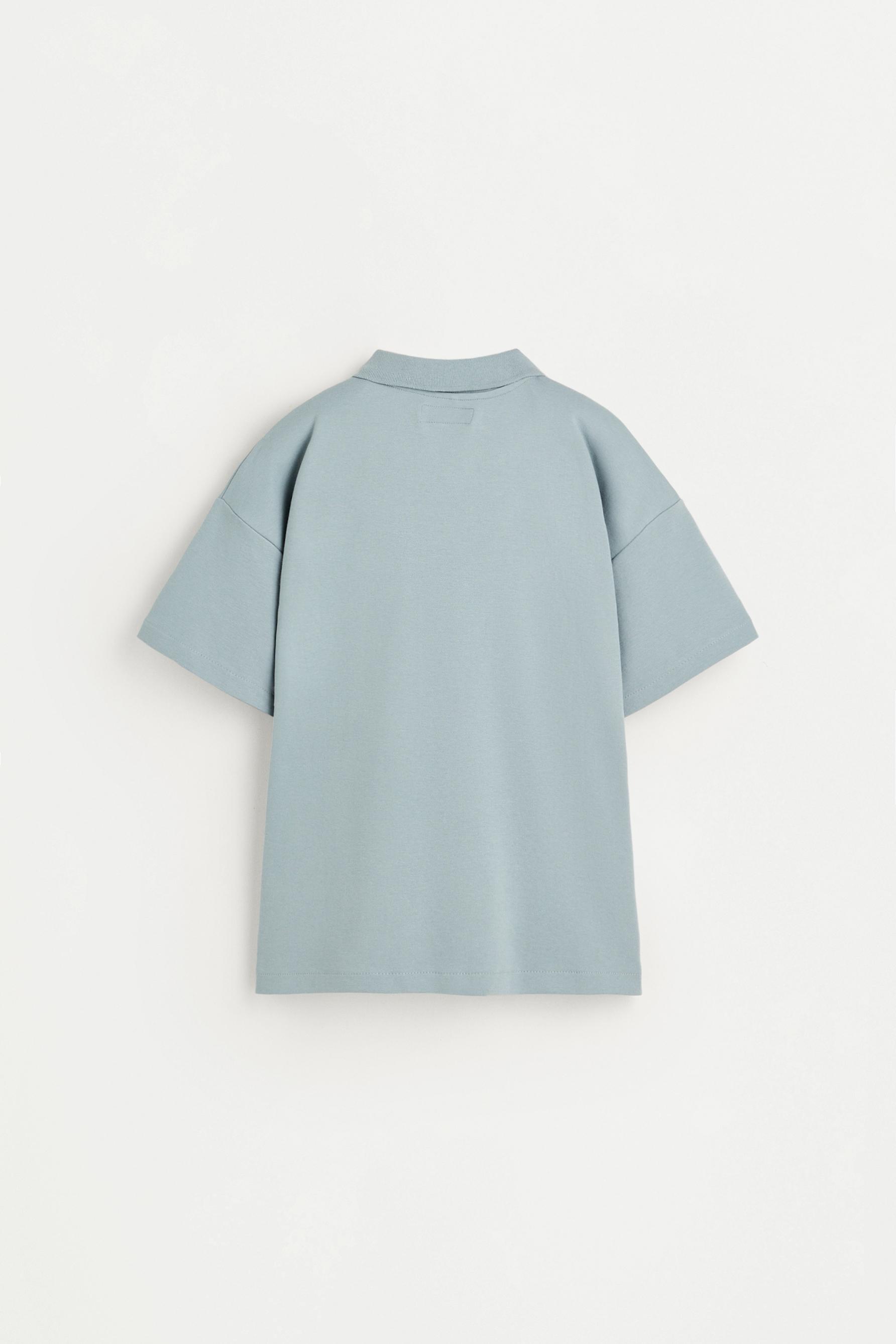 Interlock polo shirt with text