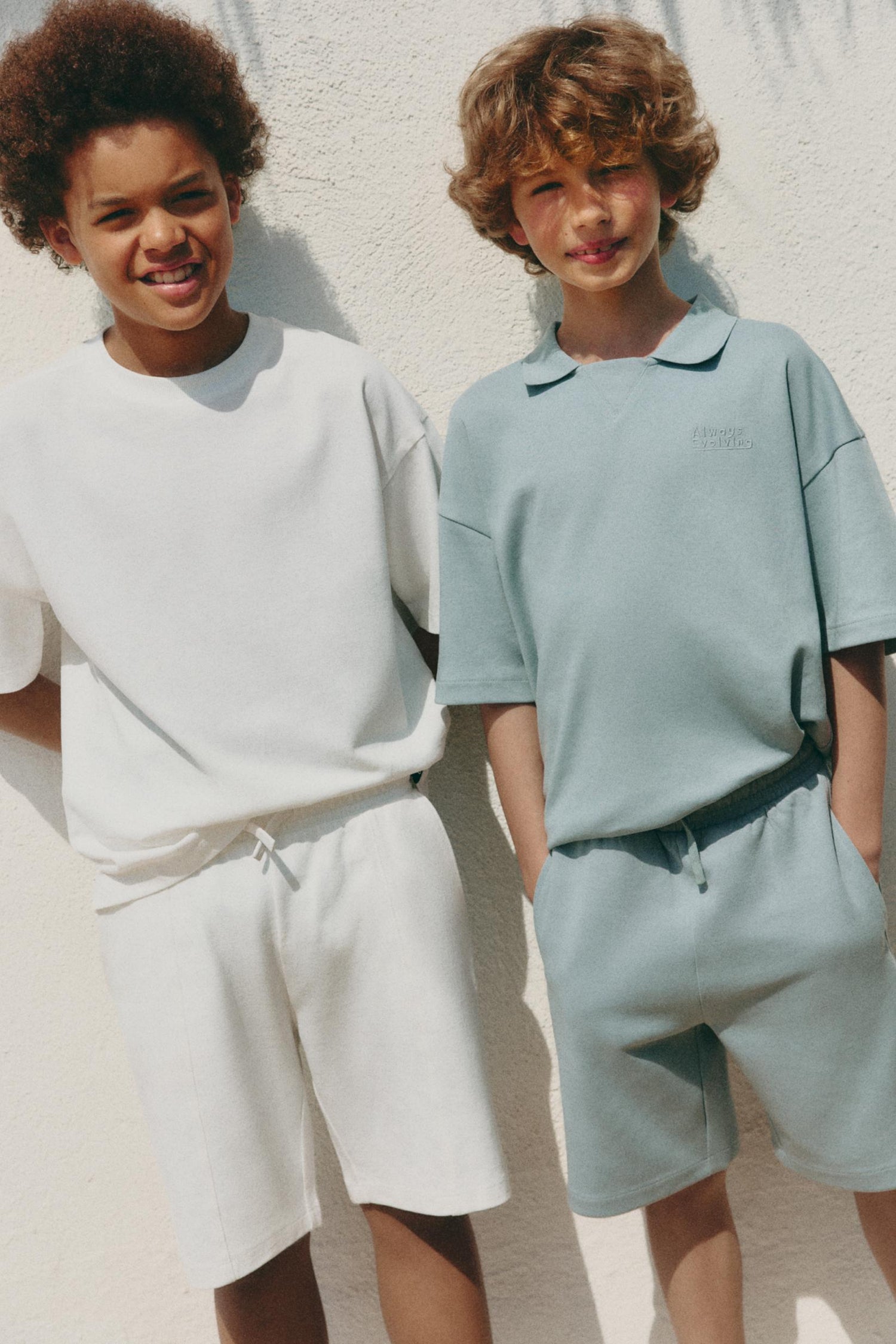 Interlock polo shirt with text