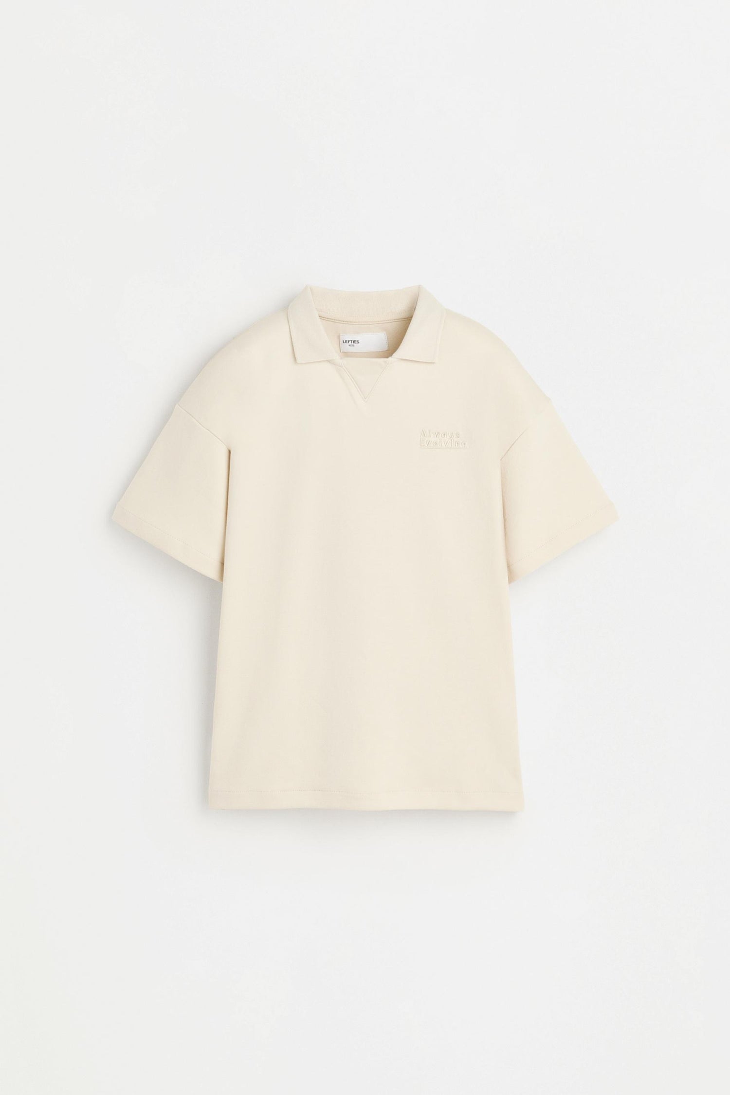 Interlock polo shirt with text
