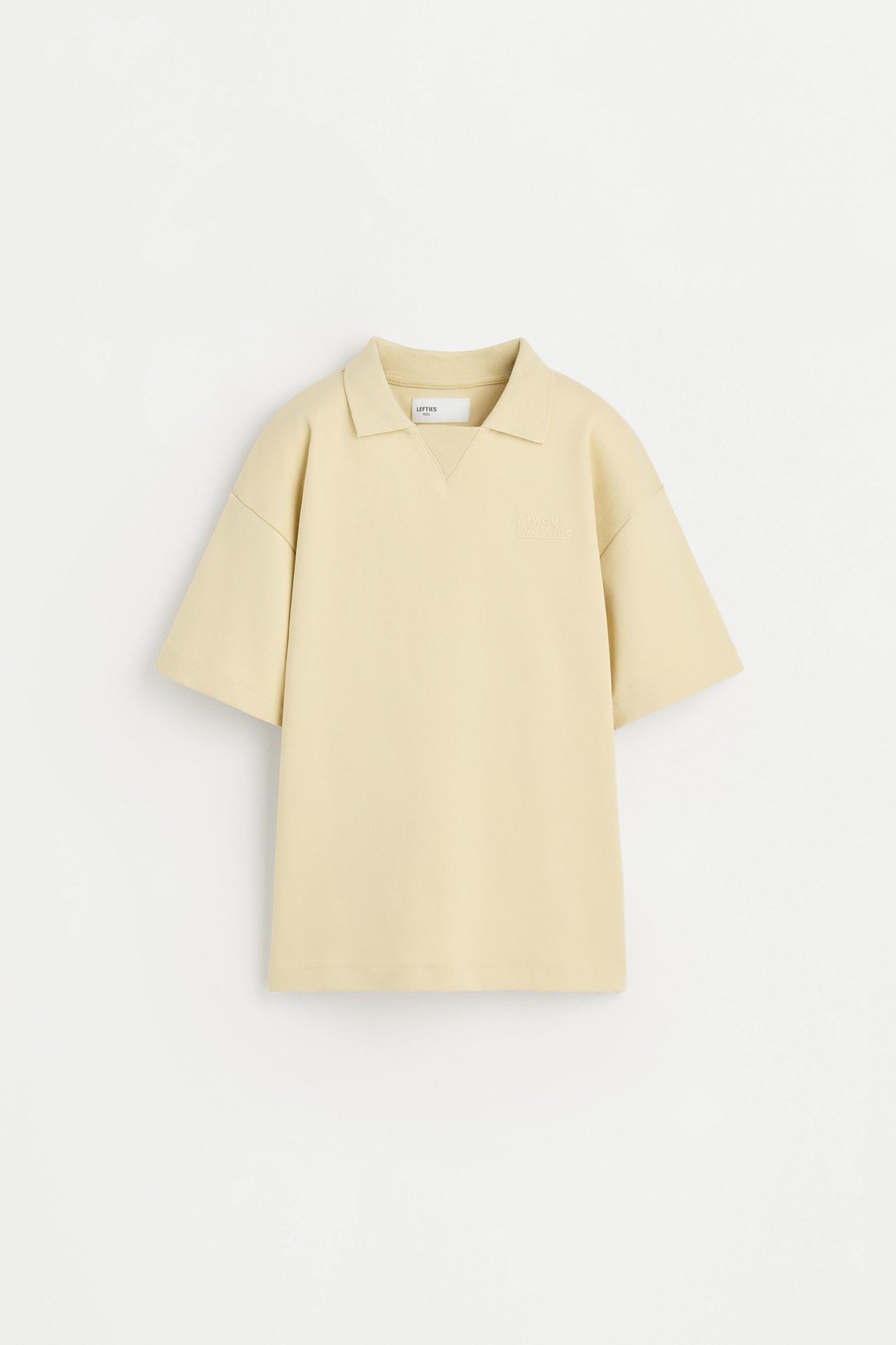 Interlock polo shirt with text