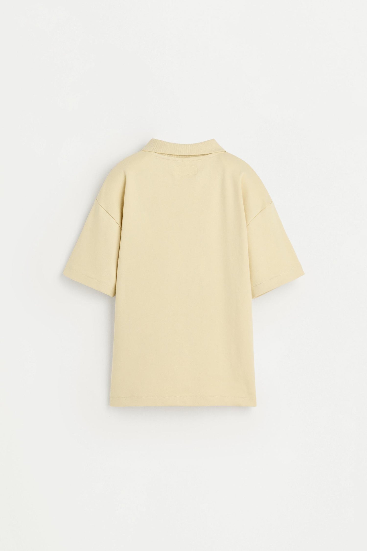 Interlock polo shirt with text