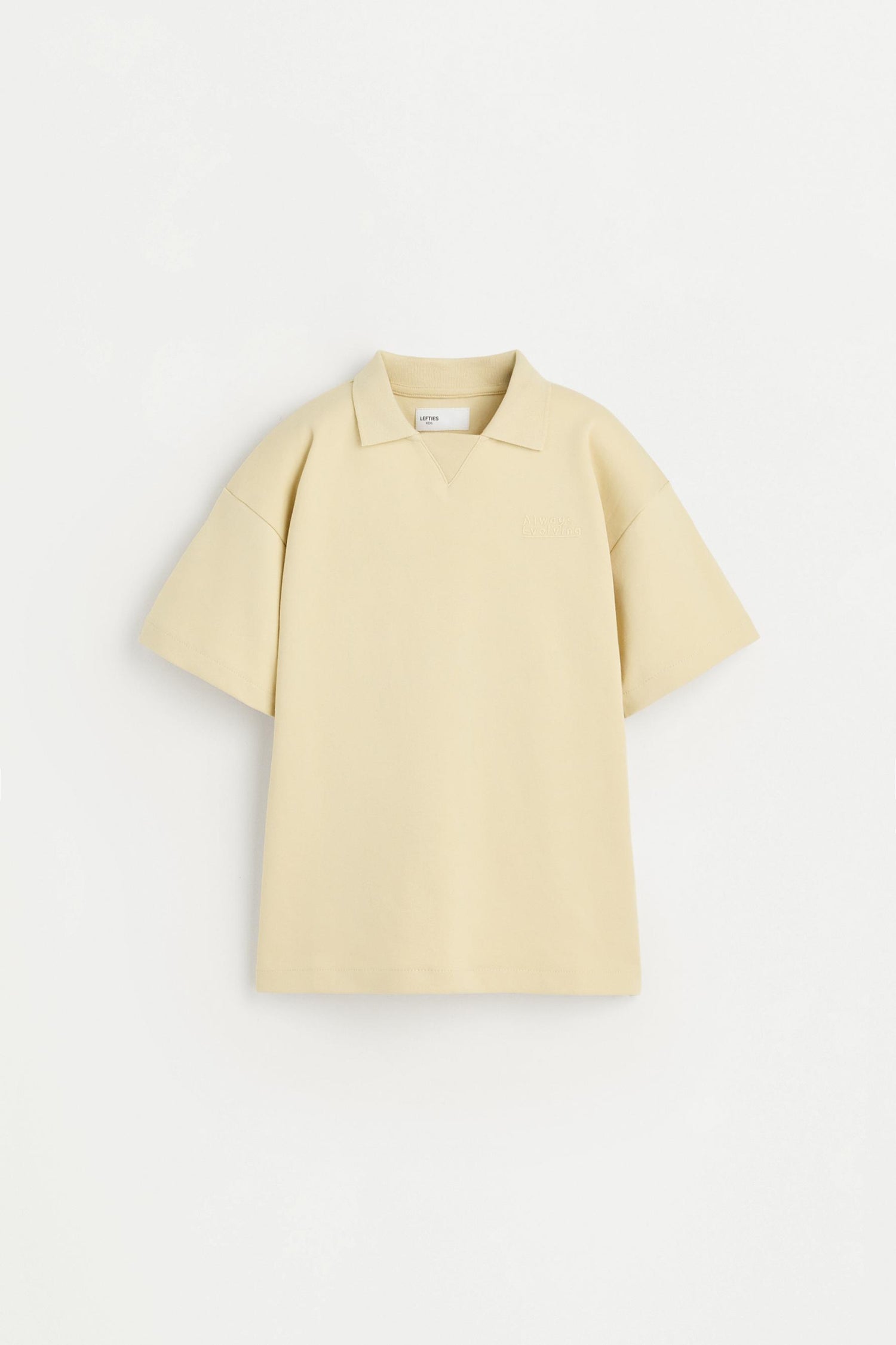 Interlock polo shirt with text
