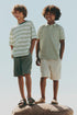 Striped T-shirt - PALE GREEN / 11-12 years