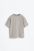 Striped rustic T-shirt - MINK / 11-12 years
