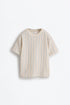 Striped rustic T-shirt - ECRU / 11-12 years
