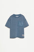 Heavy jersey faded-effect T-shirt - FADED BLUE / 11-12 years