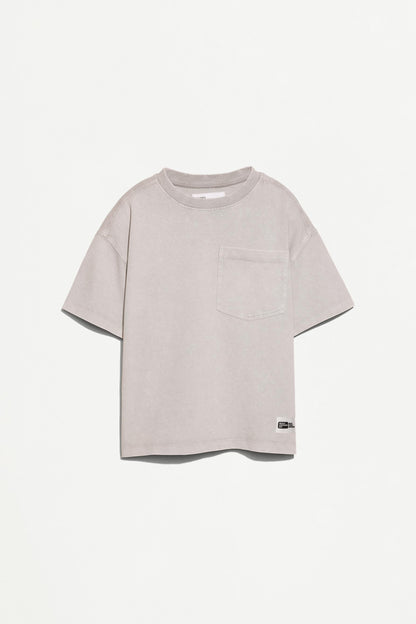 Heavy jersey faded-effect T-shirt - PALE GREY / 11-12 years