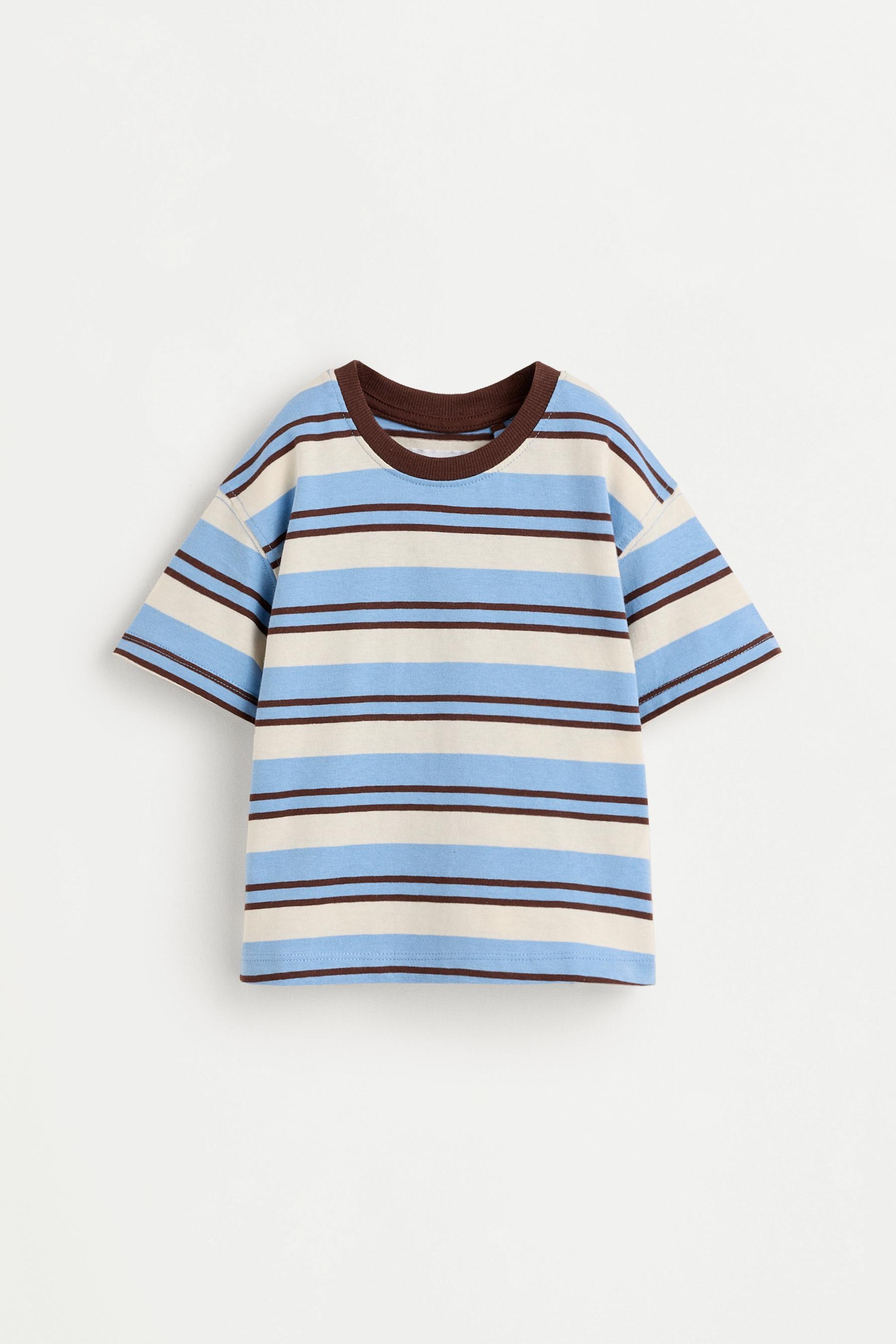 Baby Boy | Brown striped T-shirt - DEEP BLUE / 12-18 months