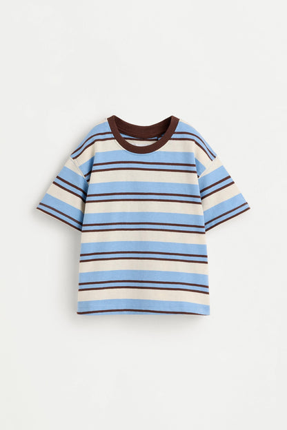 Baby Boy | Brown striped T-shirt - DEEP BLUE / 12-18 months