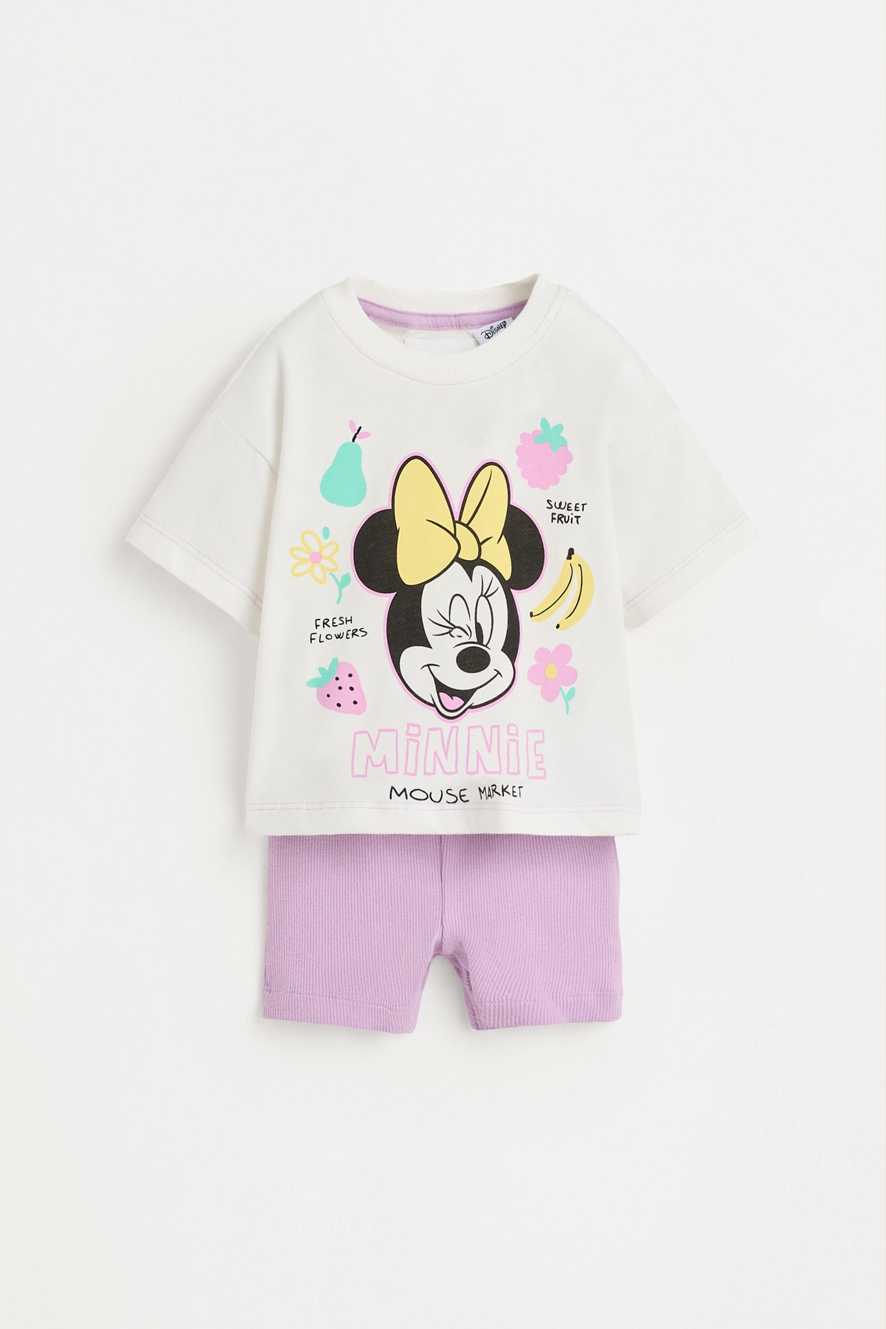 Minnie Mouse ©Disney T-shirt and cycling leggings co-ord - WHITE / 12-18 months