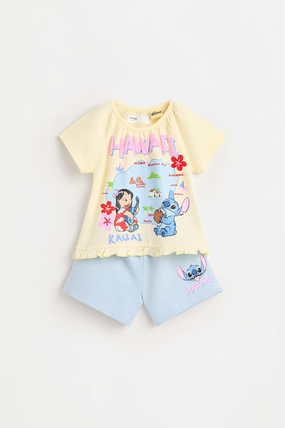 Lilo &amp; Stitch ©Disney T-shirt and shorts set - VANILLA / 12-18 months