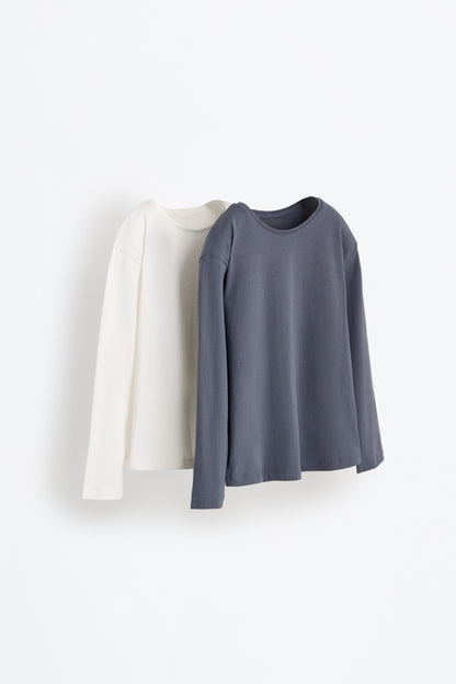Pack of 2 plain long sleeve T-shirts