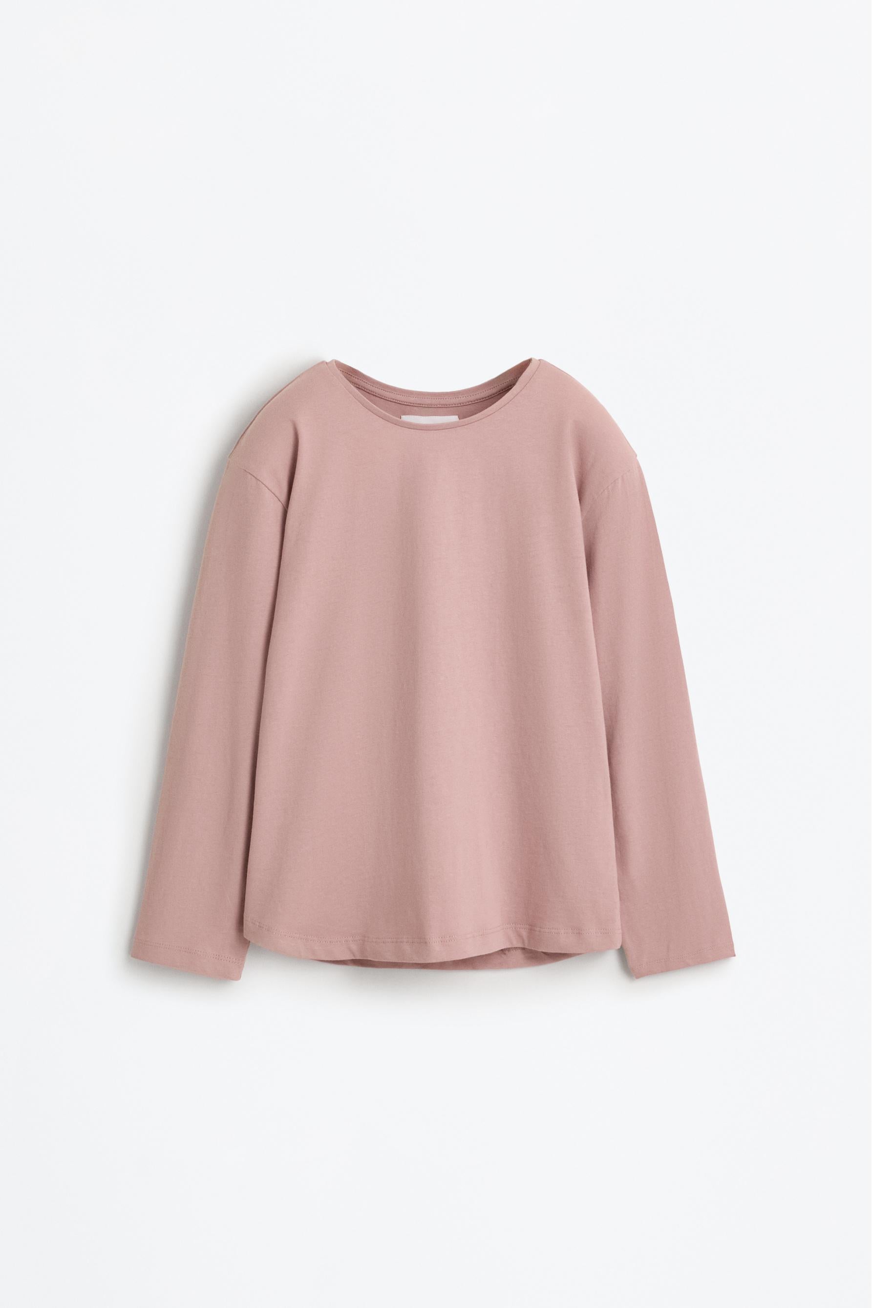 Pack of 2 plain long sleeve T-shirts - ROSE PINK / 11-12 years