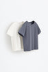 Pack of 2 plain T-shirts - OFF WHITE / 11-12 years