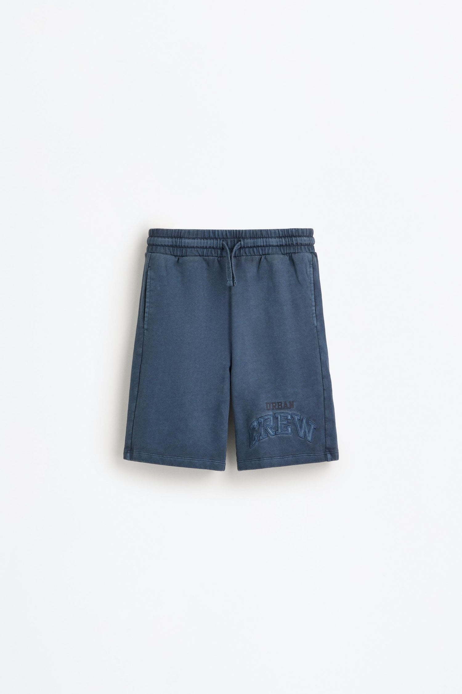 Bermuda shorts with text patches - BLUE / 11-12 years