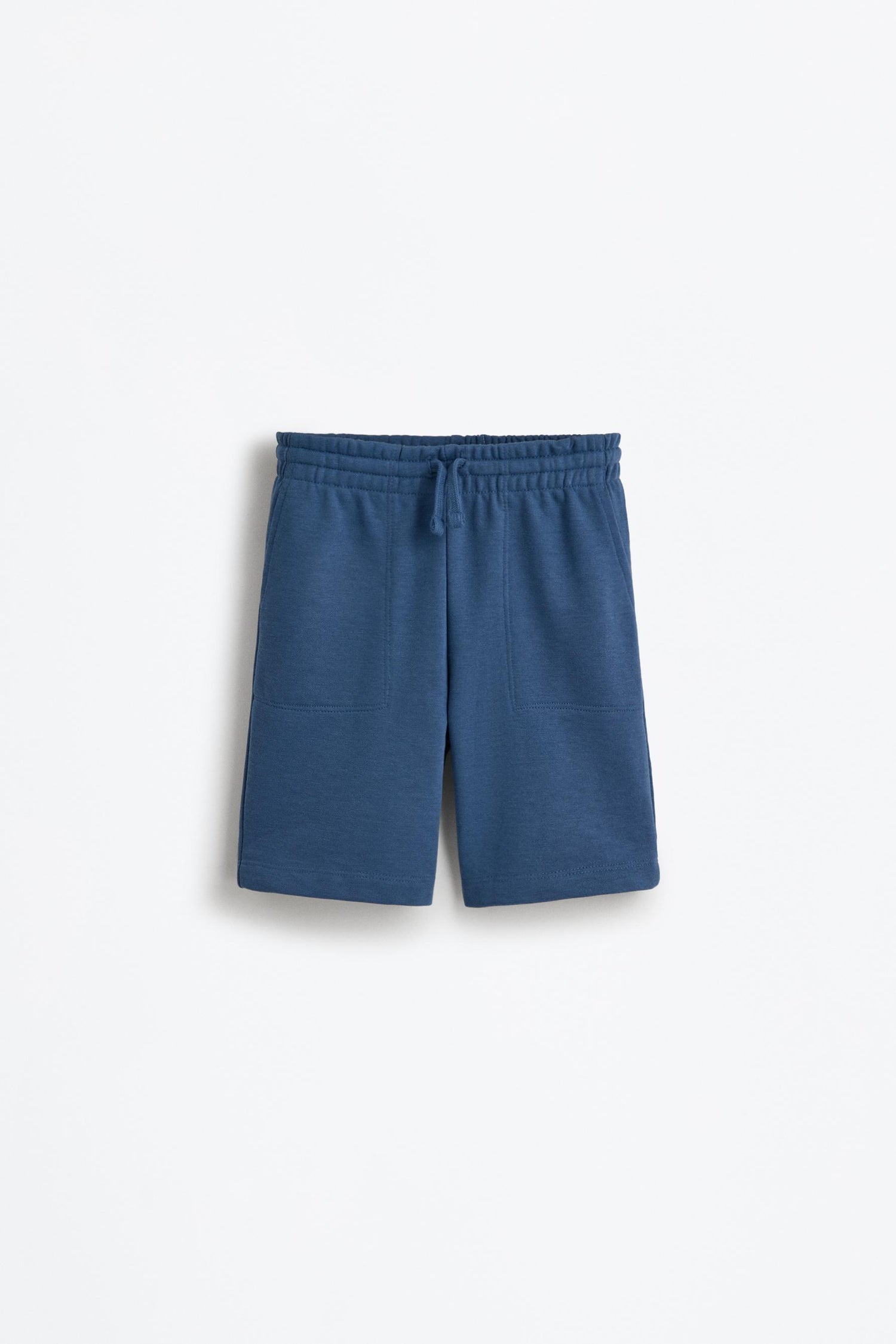 Basic plush Bermuda shorts - MEDIUM BLUE / 11-12 years