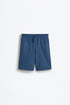 Basic plush Bermuda shorts - MEDIUM BLUE / 11-12 years