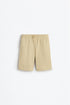 Basic plush Bermuda shorts - BUTTER / 11-12 years