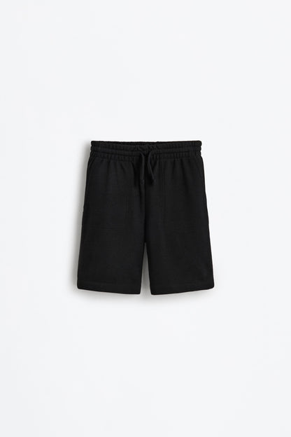 Basic plush Bermuda shorts