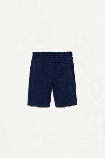 Plush Bermuda shorts with contrast stitching