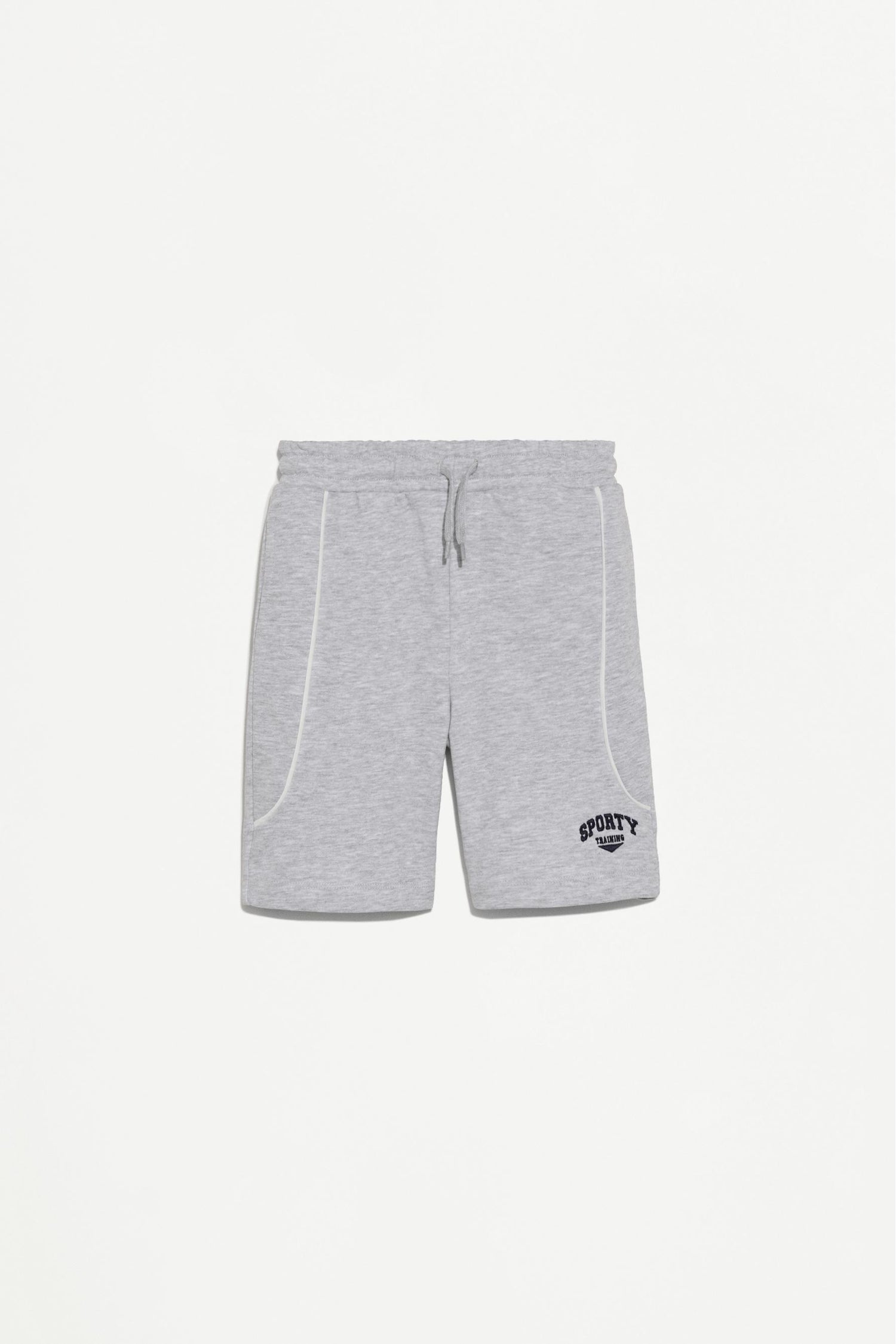 Plush Bermuda shorts with contrast stitching