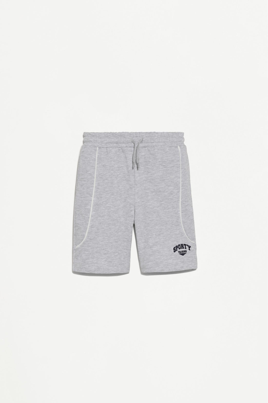 Plush Bermuda shorts with contrast stitching