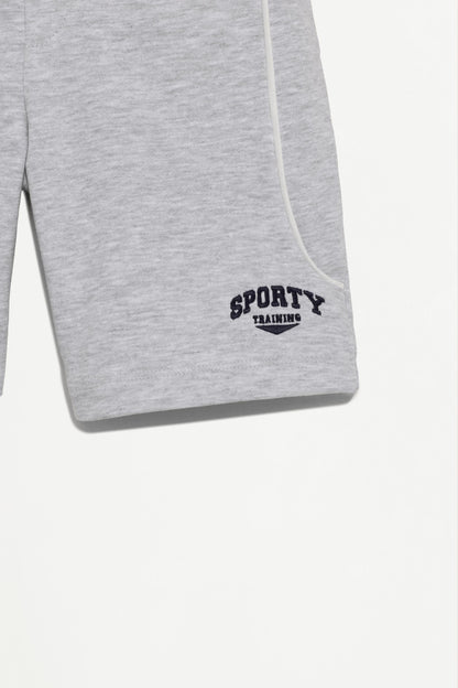 Plush Bermuda shorts with contrast stitching