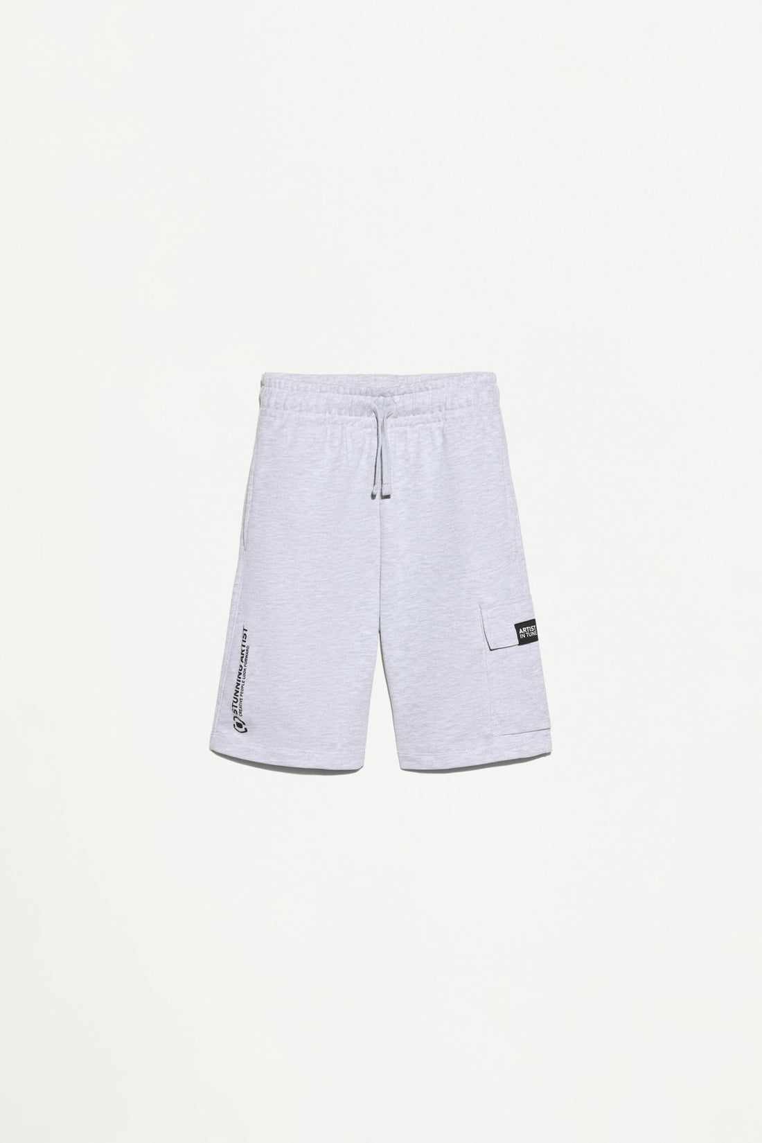 Plush cargo Bermuda shorts - GREY MARL / 11-12 years