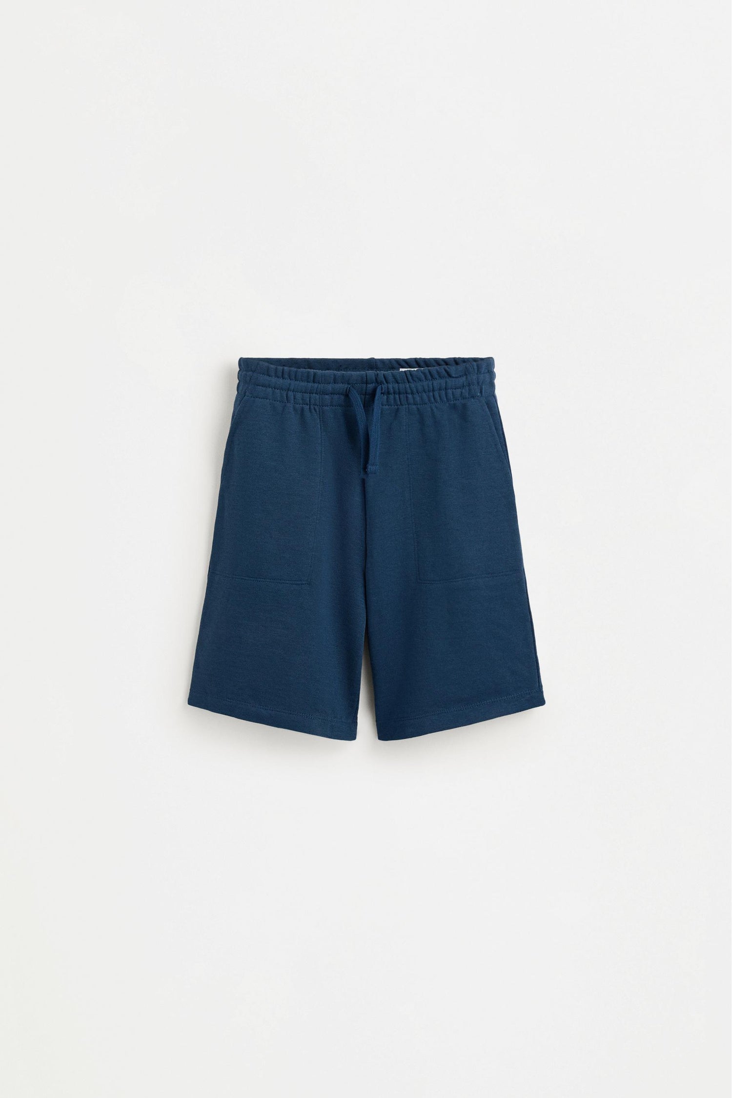 Basic plush Bermuda shorts - DARK BLUE / 11-12 years