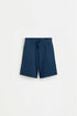 Basic plush Bermuda shorts - DARK BLUE / 11-12 years