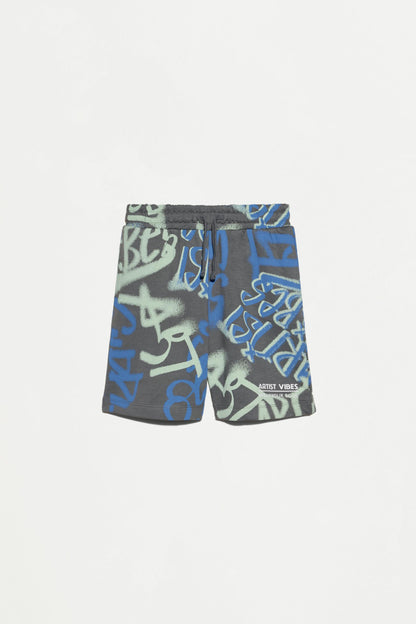 Graffiti print Bermuda shorts