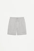Interlock Bermuda shorts with rubberised text - GREY MARL / 11-12 years