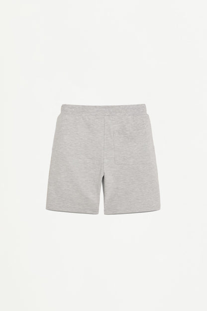 Interlock Bermuda shorts with rubberised text