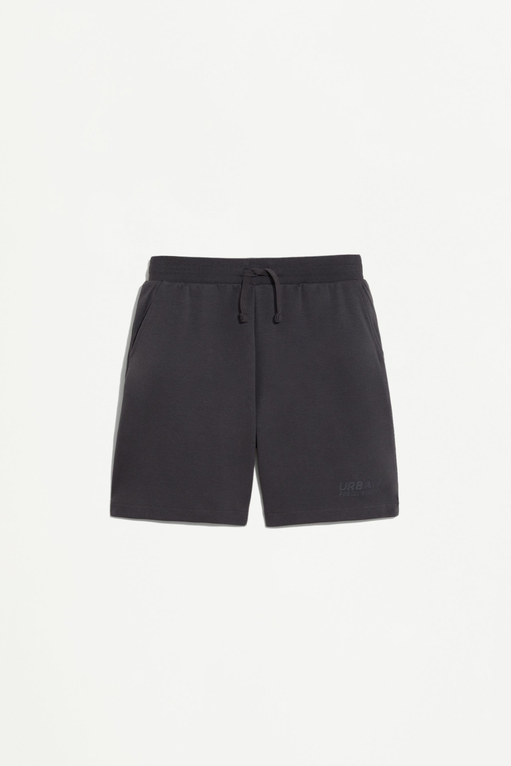 Interlock Bermuda shorts with rubberised text - LEAD / 11-12 years