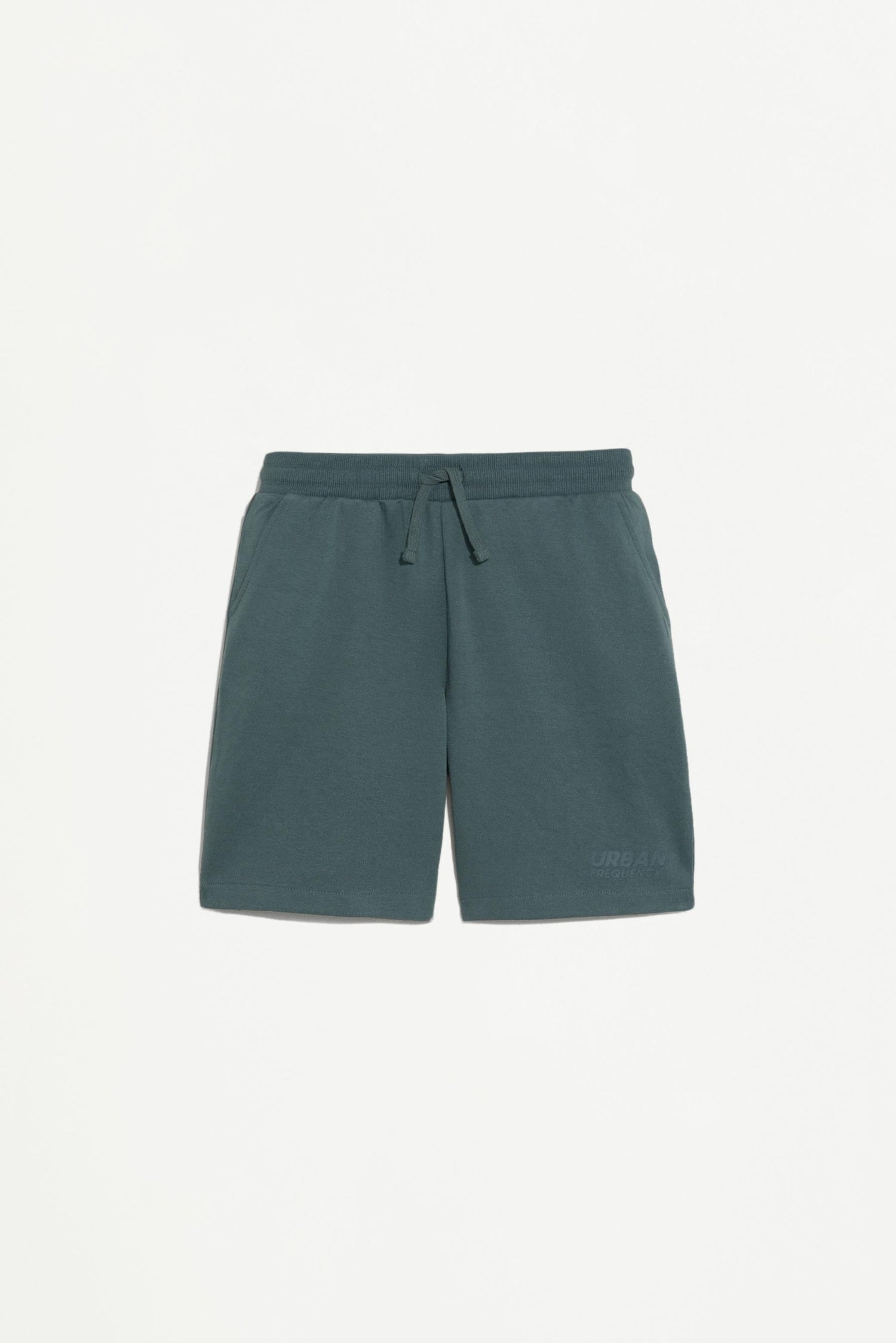 Interlock Bermuda shorts with rubberised text