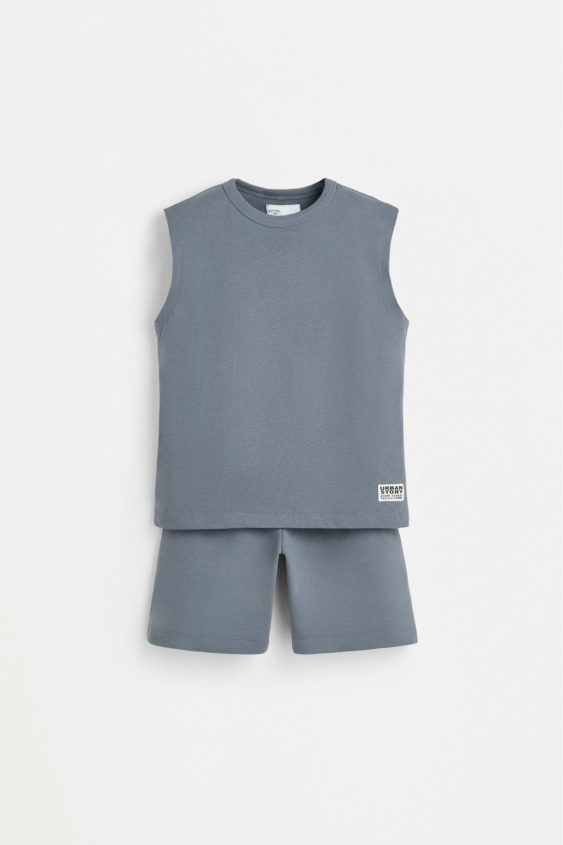Vest top and jogger Bermuda shorts set - DARK ANTHRACITE GREY / 11-12 years