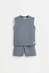 Vest top and jogger Bermuda shorts set - DARK ANTHRACITE GREY / 11-12 years