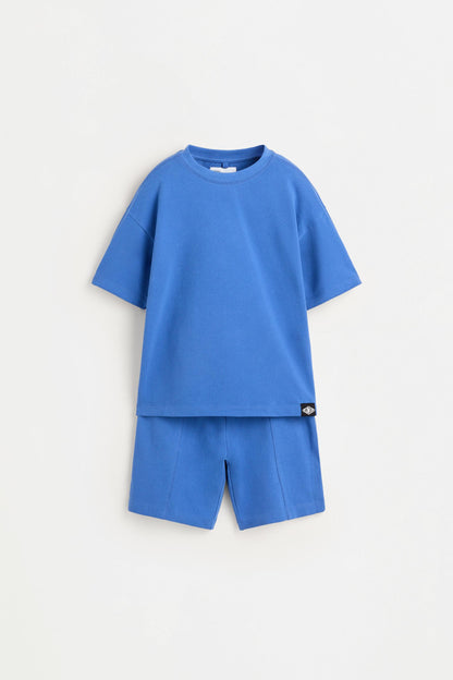 Piqué T-shirt and Bermuda shorts set