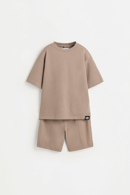 Piqué T-shirt and Bermuda shorts set