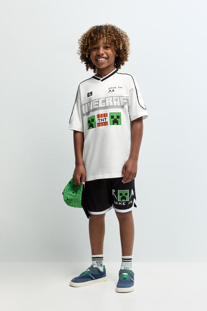 Minecraft sports Bermuda shorts - BLACK / 11-12 years