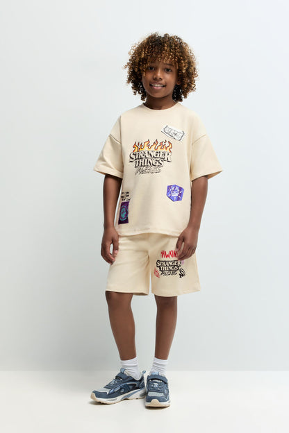 Stranger Things™/© Netflix jogger Bermuda shorts - SAND / 11-12 years