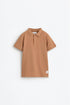 Basic polo shirt - DARK BEIGE / 11-12 years