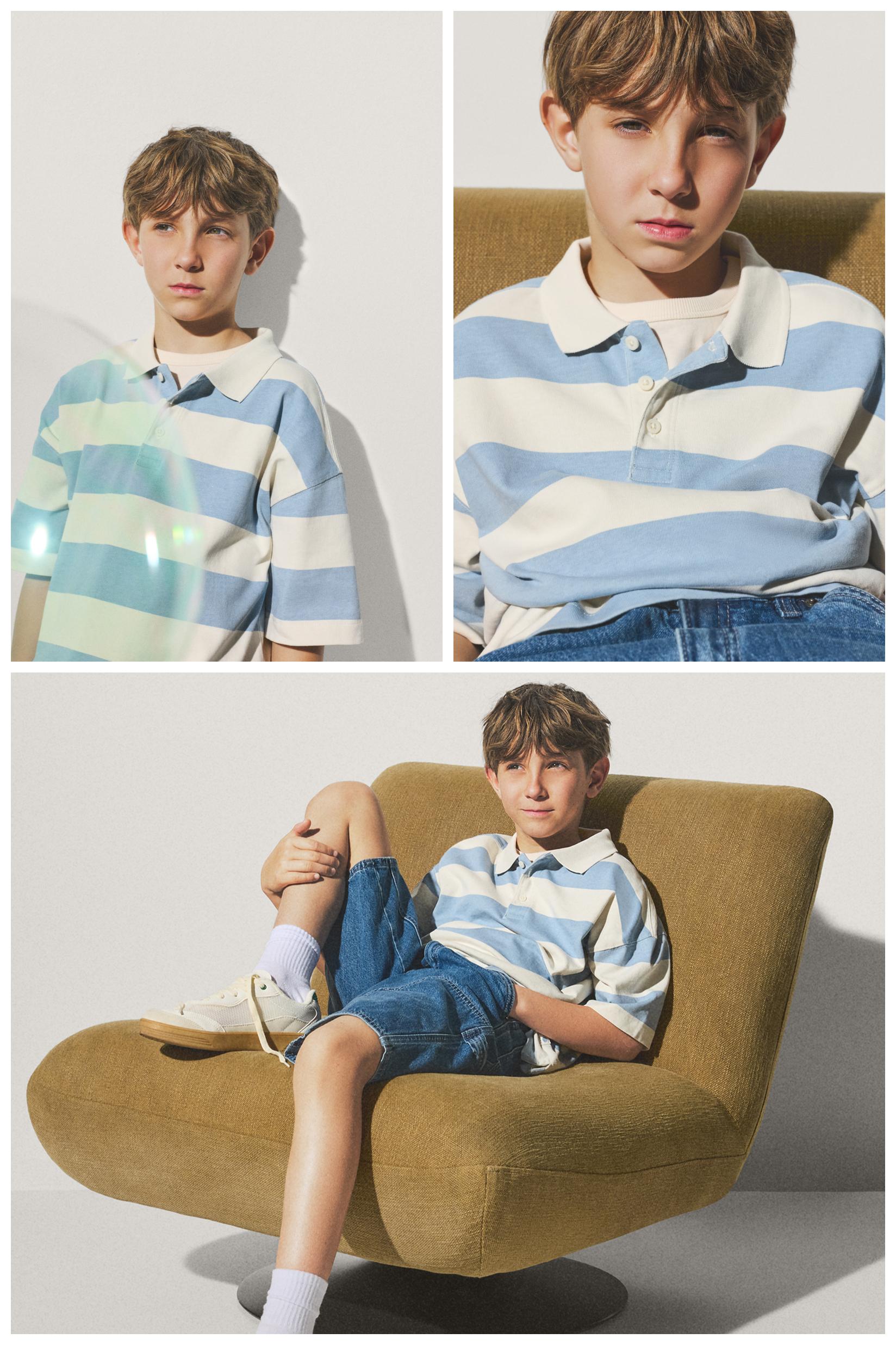 Striped polo shirt