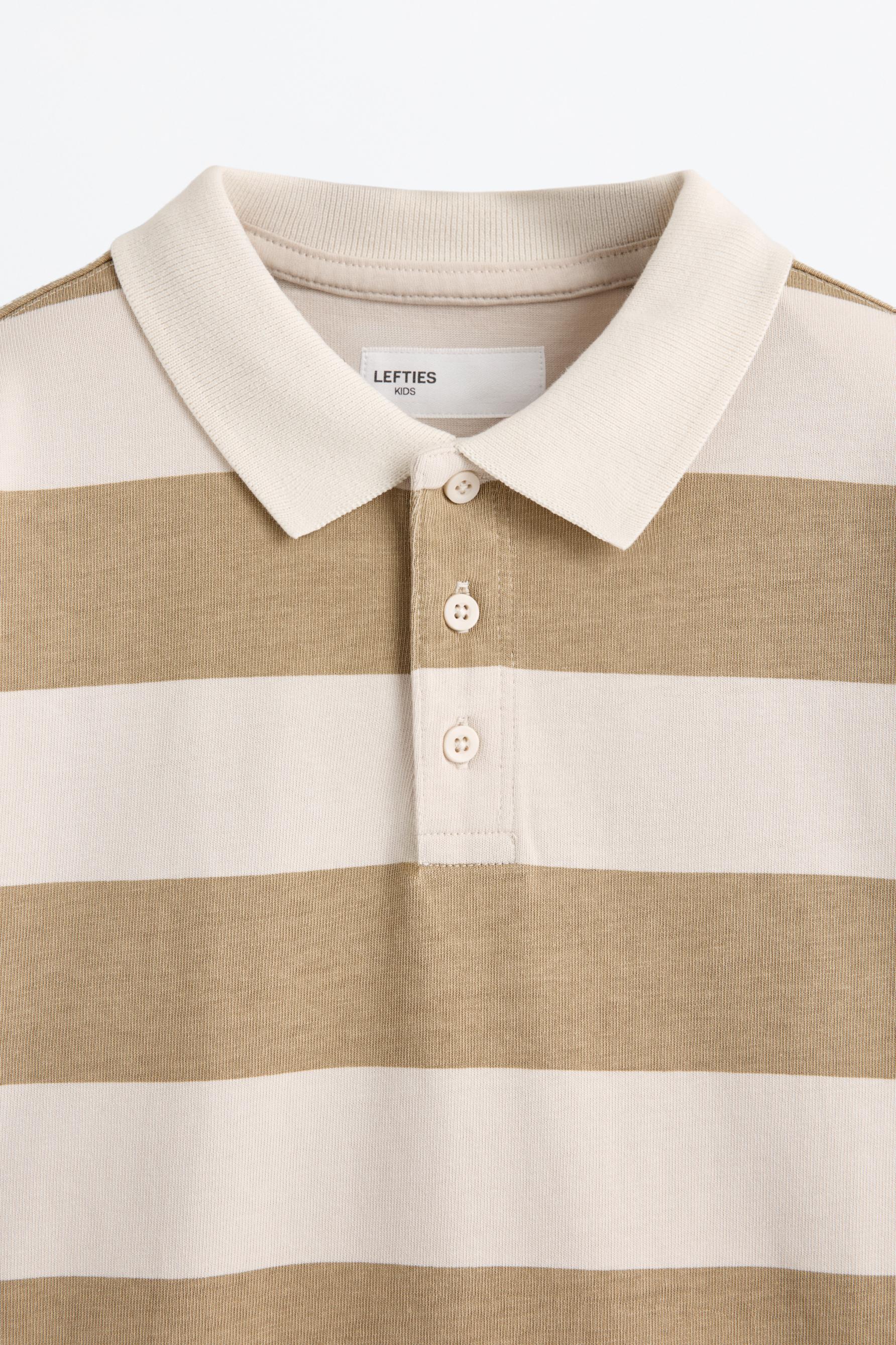 Striped long sleeve polo shirt