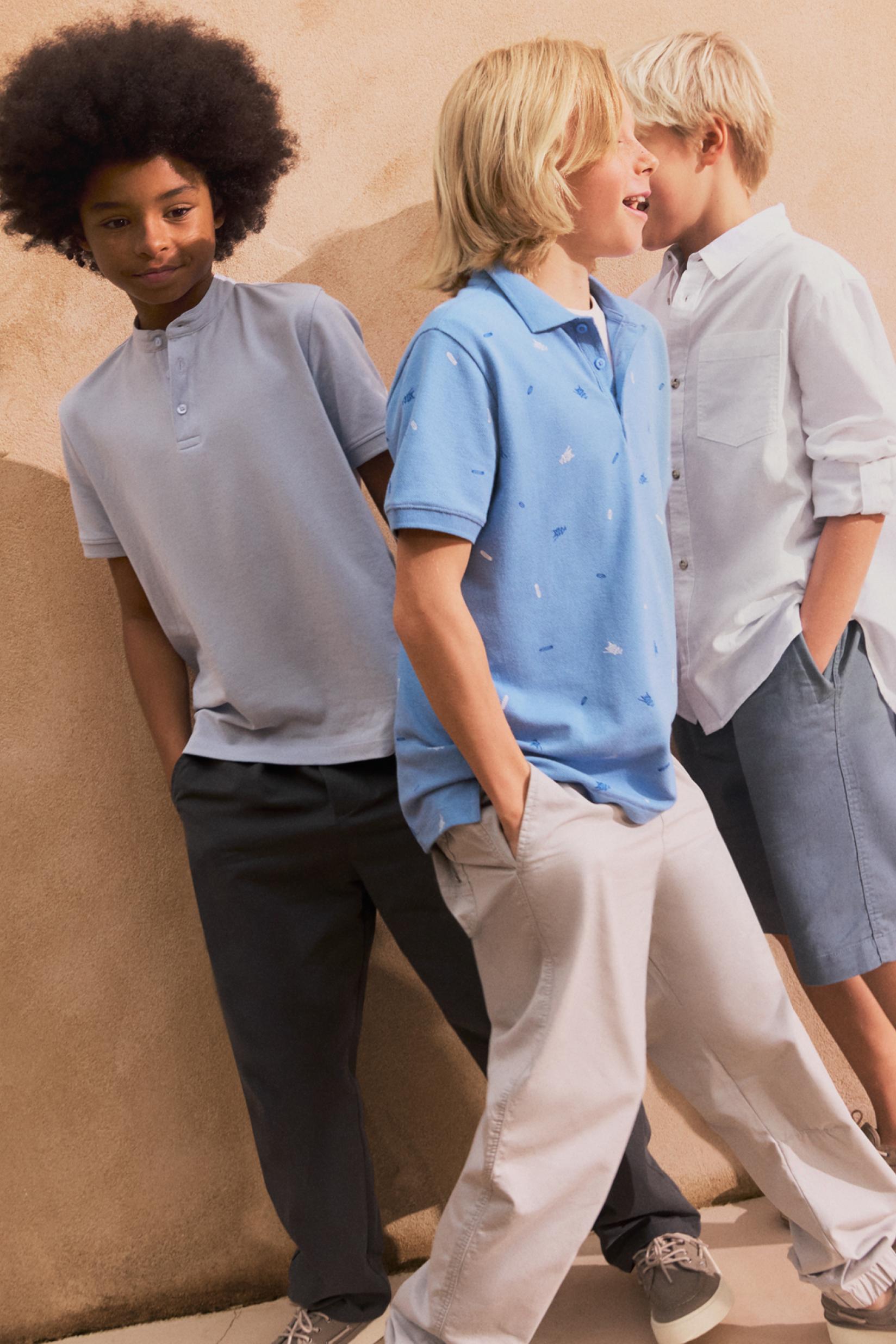 Printed polo shirt - PALE BLUE / 11-12 years