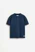 Stand collar polo shirt - BLUE / 11-12 years
